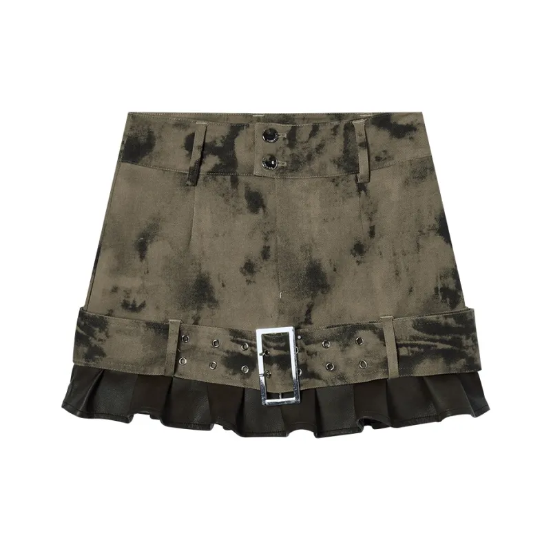 LA CRAWFISH Casual Short Skirts Women's Dark Brown-0