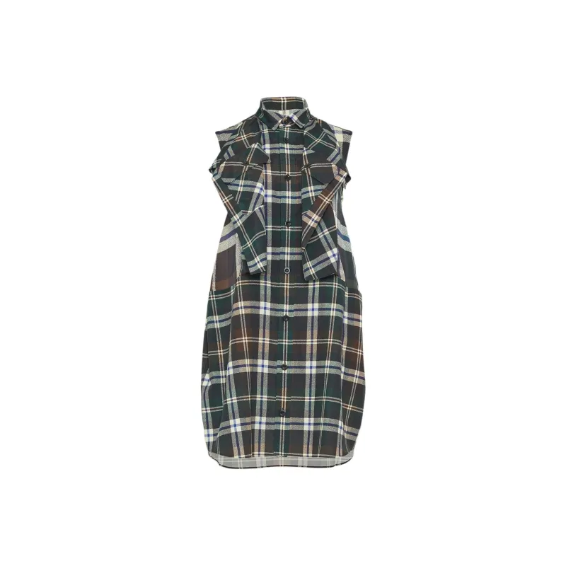 Sacai Checked Mini Dress-0