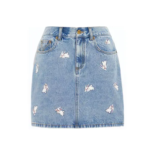 COACH Coach X White Rabbit FW22 FW22 Denim Short Skirts Women's Denim Blue