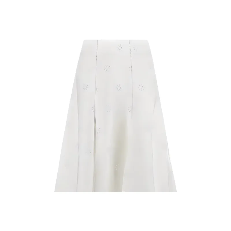 Chloé Broderie anglaise Poplin Skirt-4