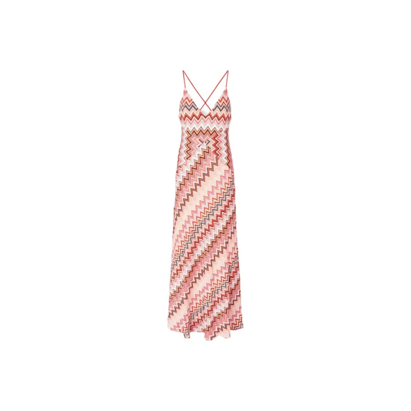 MISSONI Zig Zag Pattern Long Patchwork Dress-0