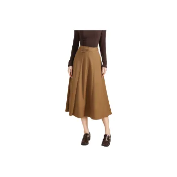SMEN Casual Long Skirts Women's Khaki