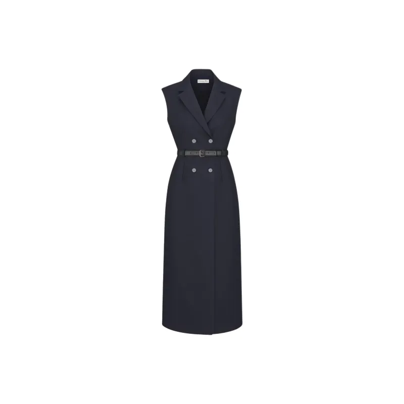 DIOR Sleeveless Dress Women's Blue-0