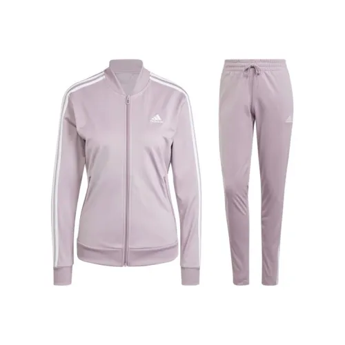 Adidas Essentials 3 Stripes Tracksuit Casual Suit Women's Purple