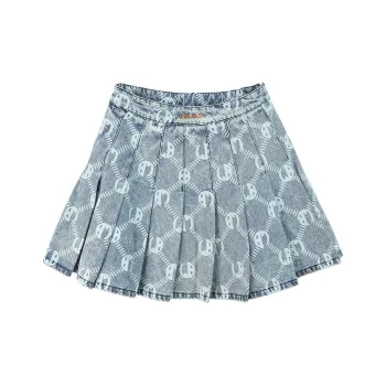 LALABOBO Casual Short Skirts Women's Light Blue White