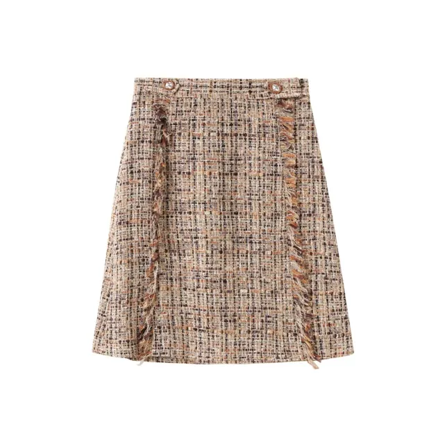 OVV Casual Short Skirts Women's Beige Yellow Pattern A2-0