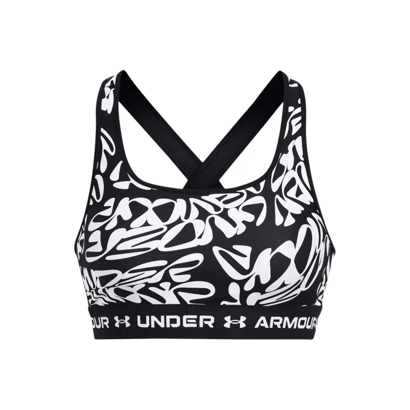 Under Armour® Mid Crossback Printed Sports Underwear Women's Black-0