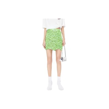 MO&CO Casual Short Skirts Women's Green Floral Color