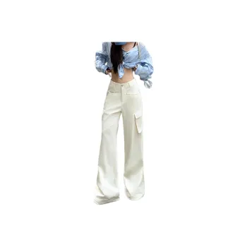 Wen Shan Jeans Women's Beige Apricot