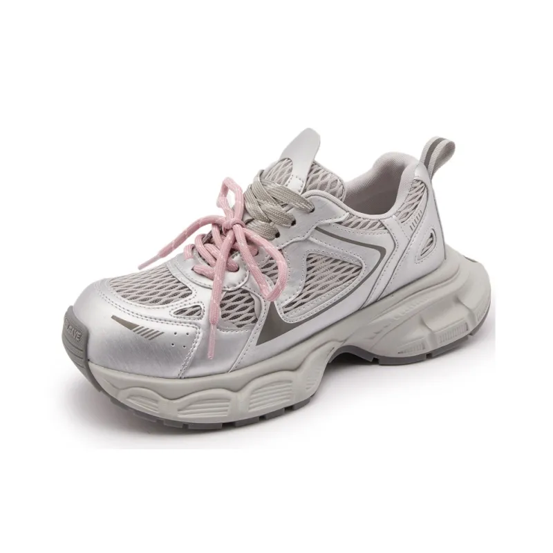 BBMTR Chunky Sneakers Women's Low Top Pink/Gray/White-6
