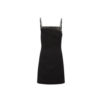 Three Quarters Slip Dress Women's Black