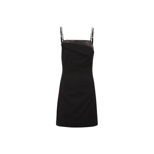 Three Quarters Slip Dress Women's Black