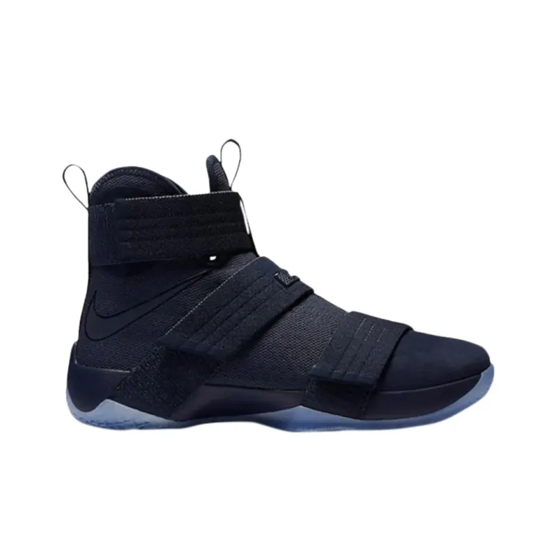Nike Zoom Soldier 10 Anti Slip Wear Resistant High Top Basketball Shoes Men's Blue-1