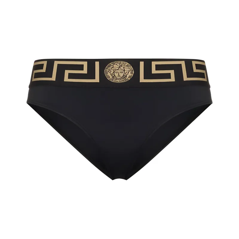 VERSACE Greca Border Bikini Bottom 'Black'-0