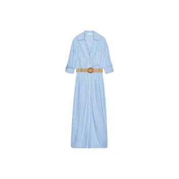 ZARA Long Sleeved Dress Women's Blue/White