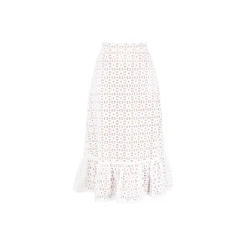 MICHAEL KORS Eyelet detail Cotton Midi Skirt