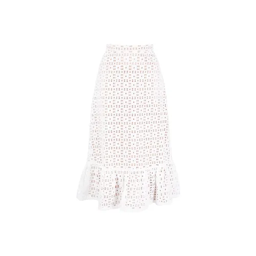 MICHAEL KORS Eyelet detail Cotton Midi Skirt