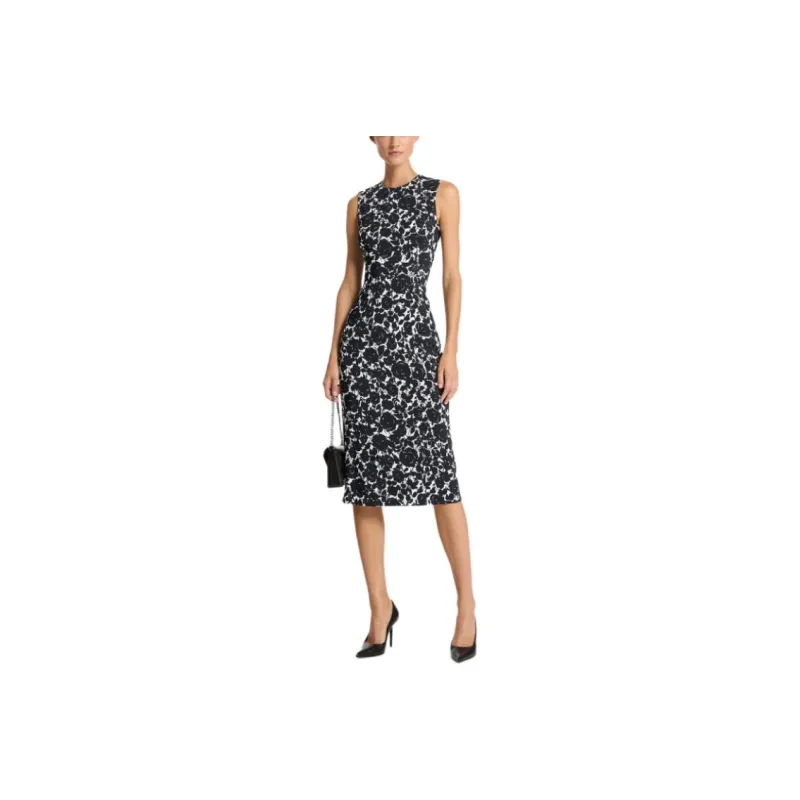 MICHAEL KORS Floral Stretch Cady Sheath Dress-1