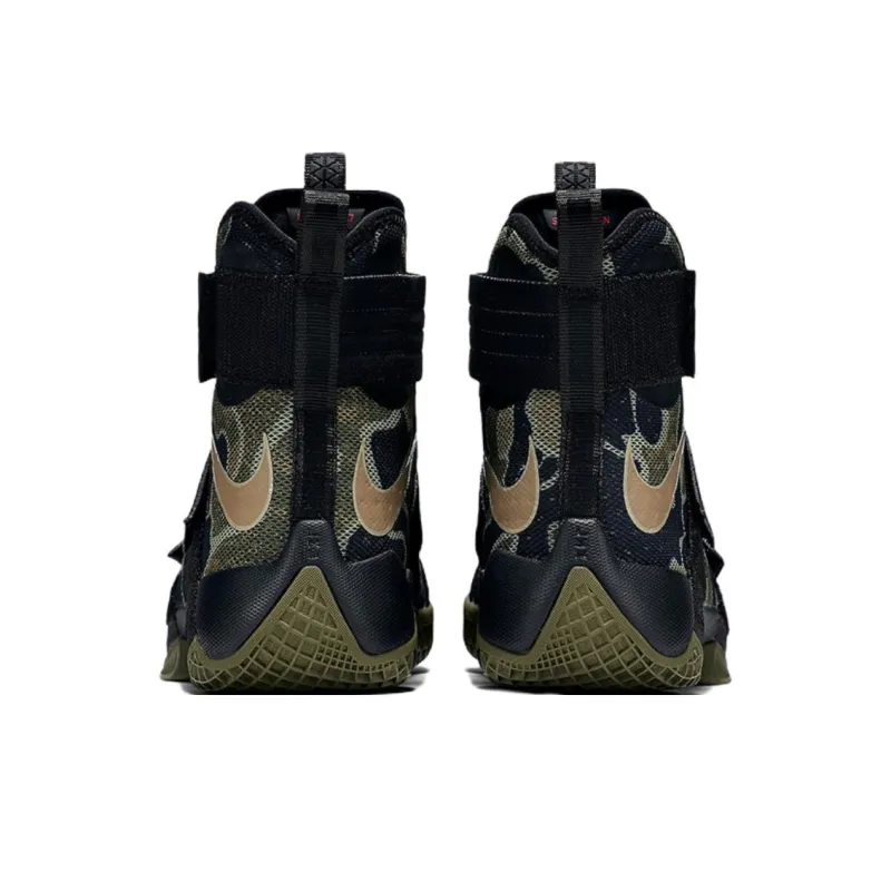 Nike Zoom Soldier 10 Anti Slip Wear Resistant High Top Basketball Shoes Men's Black-4
