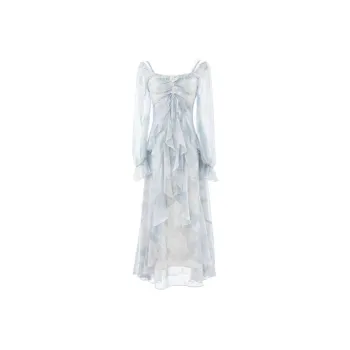 Zonibom Long Sleeved Dresses Women's Light Blue