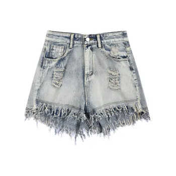 MINCOCROSEPEPPAR Denim Shorts Women's Vintage Blue