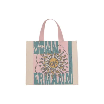 Zimmermann Recycled PET Tote Bag, Shopping Bag, Handbag Tubas Women's Pink & Beige & Multicolor