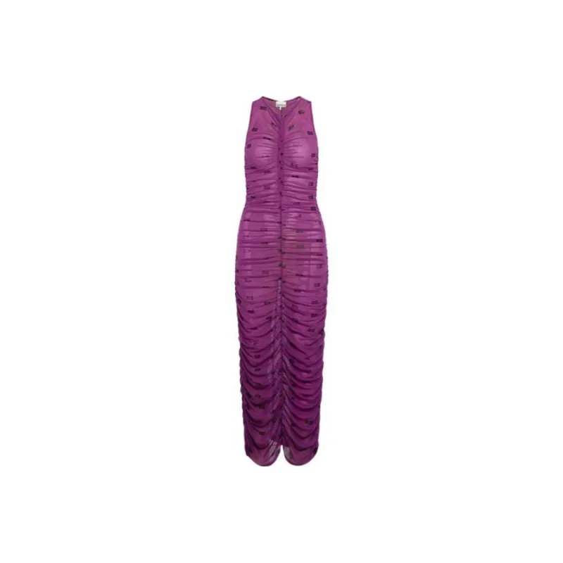 GANNI Sleeveless Dress Women's Purple-0