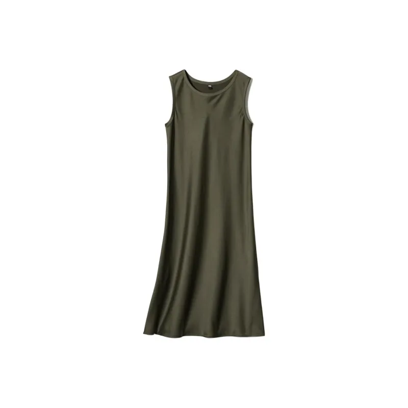 UNIQLO Sleeveless Dress Women's Dark Green-0
