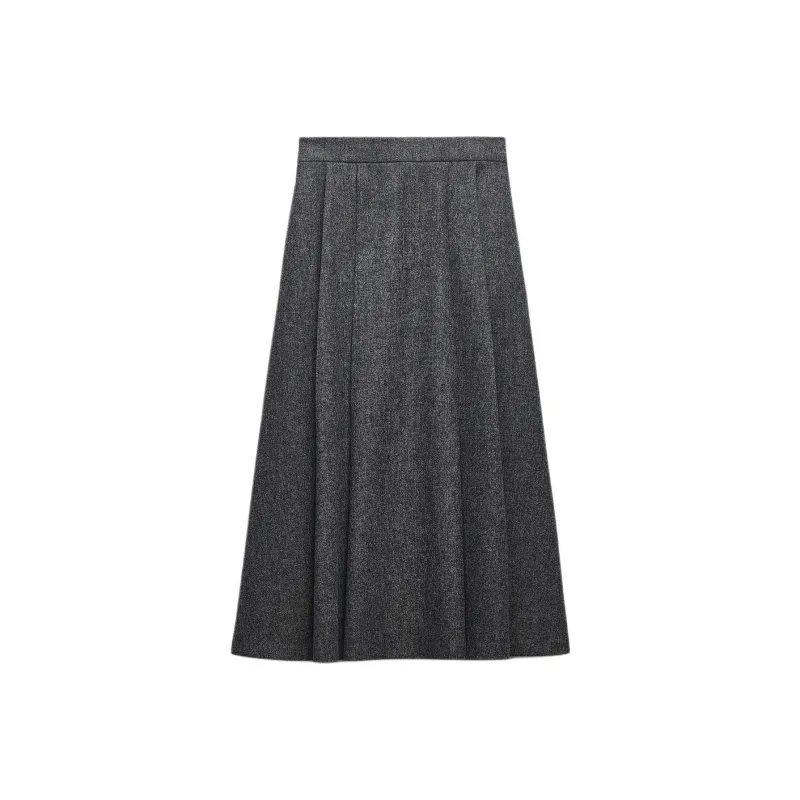 ZARA Casual Long Skirts Women's Gray-0