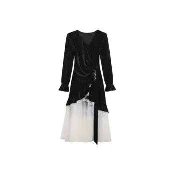 Lookinto Long Sleeved Dresses Women's Black