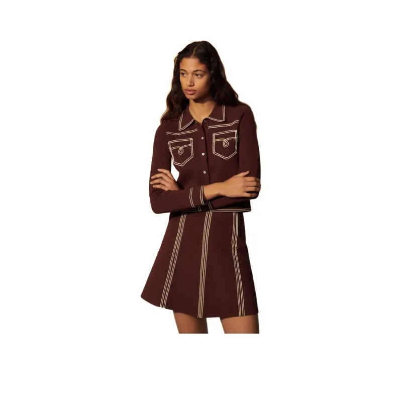 Sandro Casual Short Skirts Women's Burgundy-0
