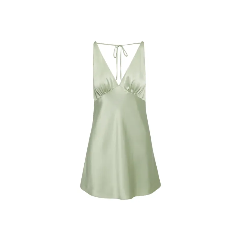 ARITZIA Ten Pairing Dress Slip Dresses Women's Silver Sage Green/Silver Sage Green-0