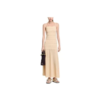 Sandro Lace panelling Maxi Dress