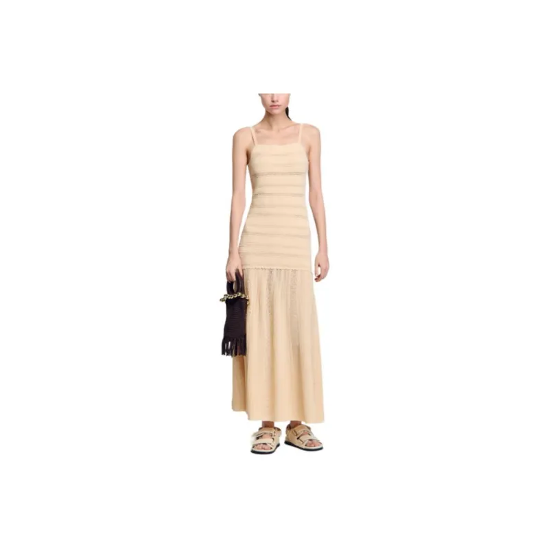 Sandro Lace panelling Maxi Dress-0