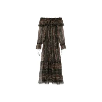 SAINT LAURENT Paisley Muslin Maxi Dress