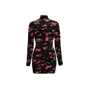 H&M x MAGDA BUTRYM Magda Butrym Collaboration Long Sleeved Dress Women's Black/Rose