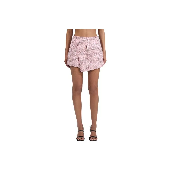 Self portrait Casual Short Skirts Women's Pink-0