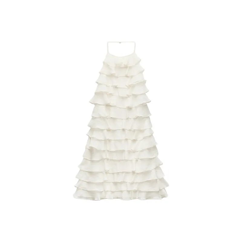 ZARA Slip Dresses Women's White-0