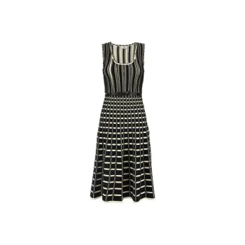 Elisabetta Franchi Micro Ruffles Midi Dress