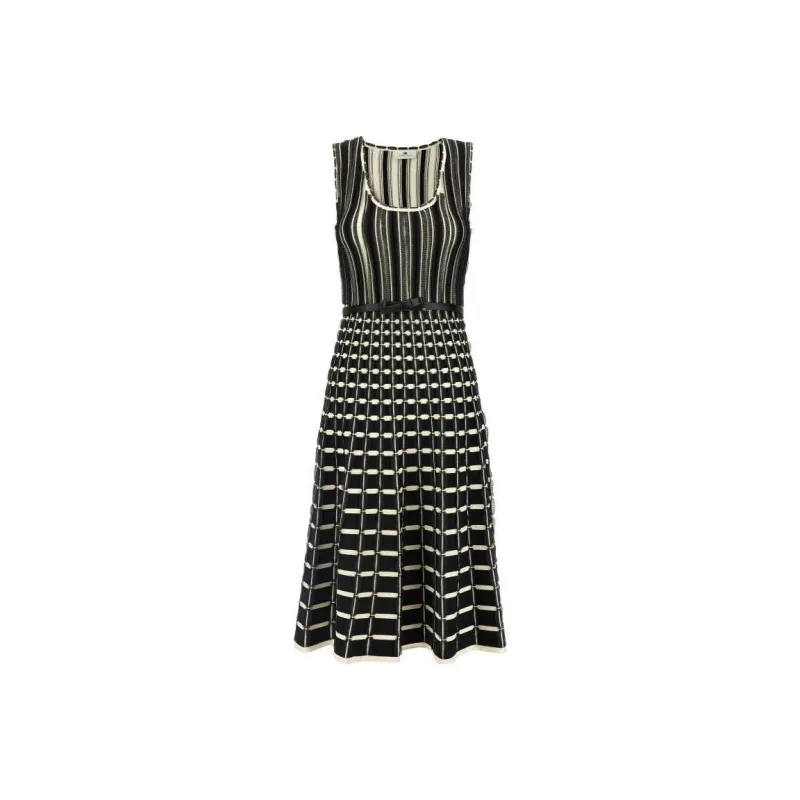 Elisabetta Franchi Micro Ruffles Midi Dress-0