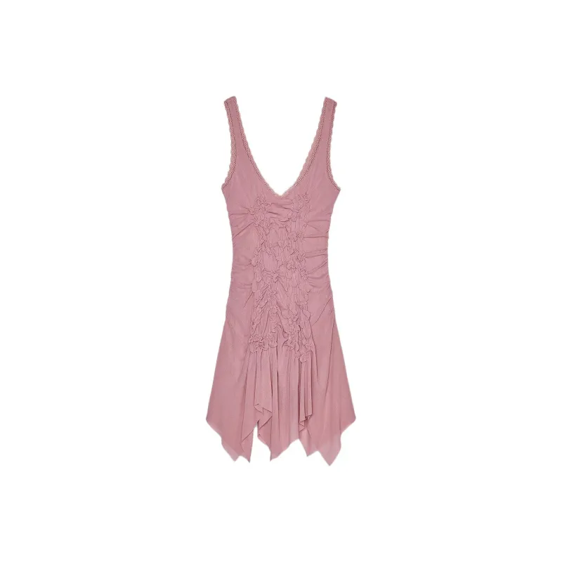ZARA Sleeveless Dress Women's Pink-0