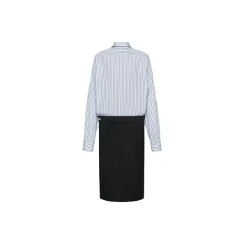 MM6 Maison Margiela Long Sleeved Dress Women's White/Blue/Black Color