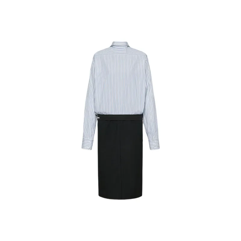 MM6 Maison Margiela Long Sleeved Dress Women's White/Blue/Black Color-0