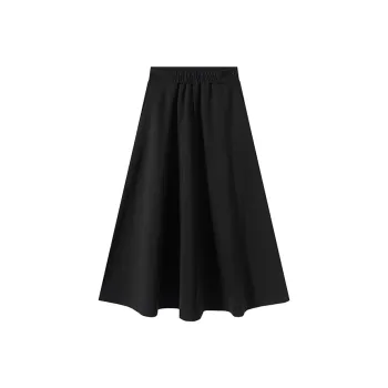 JEANSWEST Casual Long Skirt Women's Jet Black