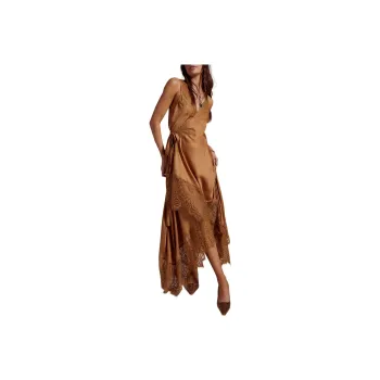 FREE PEOPLE Nigel Preston Wrap Soho Dress Sleeveless Dress Women's Caramel Brown/Caramel Brown