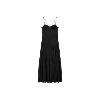 ZARA ZW Series Slip Dress Women's Black