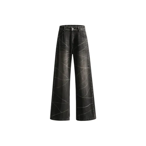 Wen Shan Jeans Women's Black Gray Tie Dye