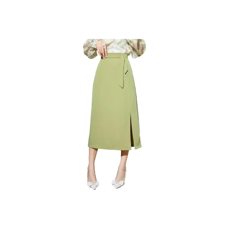 SMEN Casual Long Skirts Women's Green-0