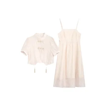ZIHAN Skirt Set Women's Beige Base With Embroidery
