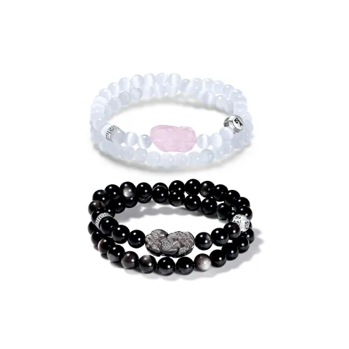 PUTUOSHANWENCHUANG Glass Cat Eye Bracelets Unisex